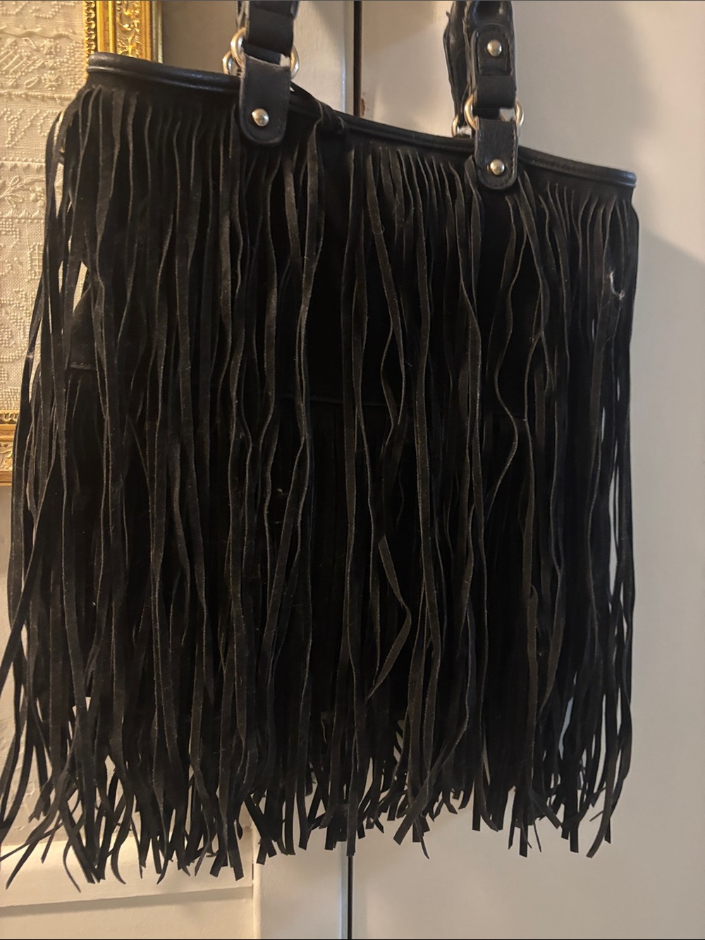 Black Fringe Tote Bag - Stylish Women’s Fringe Shoulder Bag